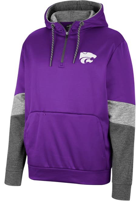 Mens K-State Wildcats Purple Colosseum No Relation Zip Long Sleeve Hoodie