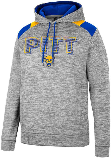 Mens Pitt Panthers Grey Colosseum Walkie Talkie Long Sleeve Hoodie