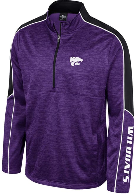 Mens K-State Wildcats Black Colosseum Kyle Marled 1/4 Zip Pullover