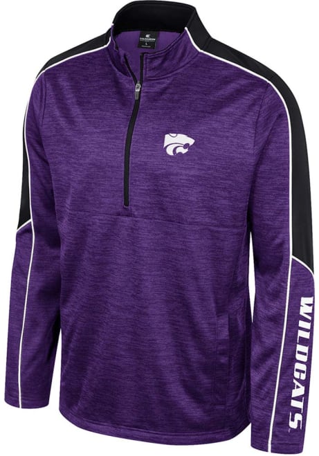 Mens K-State Wildcats Black Colosseum Kyle Marled Qtr Zip Pullover