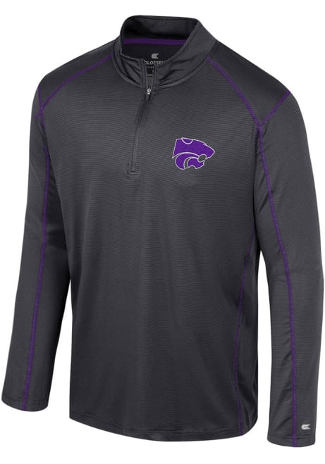 Mens K-State Wildcats Black Colosseum Cameron 1/4 Zip Pullover