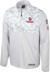 Main image for Colosseum Oklahoma Sooners Mens Grey Ice Long Sleeve 1/4 Zip Pullover