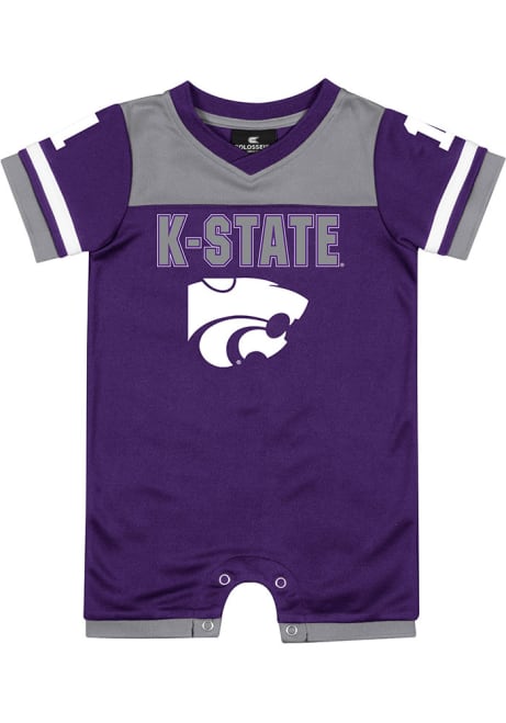 Baby K-State Wildcats Purple Colosseum Battle of the Bands Logo Short Sleeve One Piece