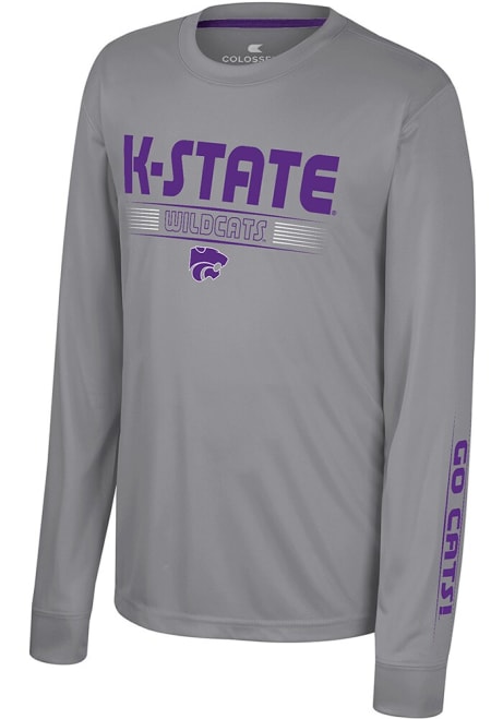 Youth K-State Wildcats Grey Colosseum Zach Long Sleeve T-Shirt