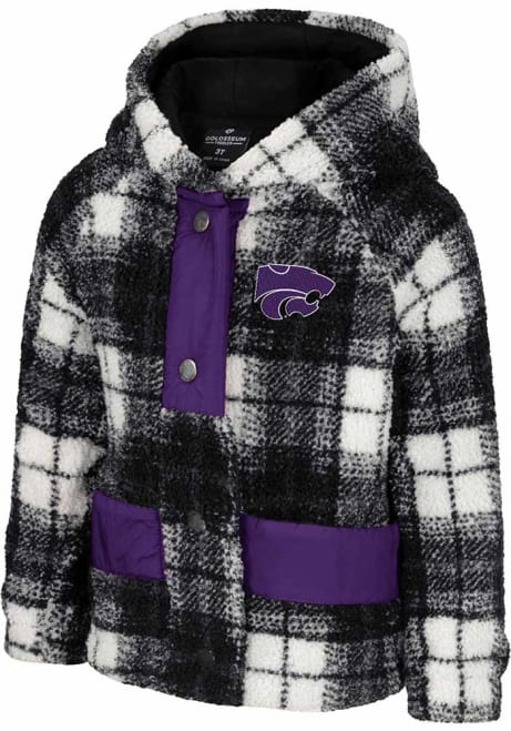 Toddler K-State Wildcats Black Colosseum Prep School Sherpa Long Sleeve Hooded Sweatshirt