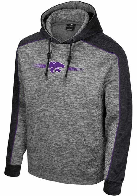 Mens K-State Wildcats Grey Colosseum Bonuses Long Sleeve Hoodie