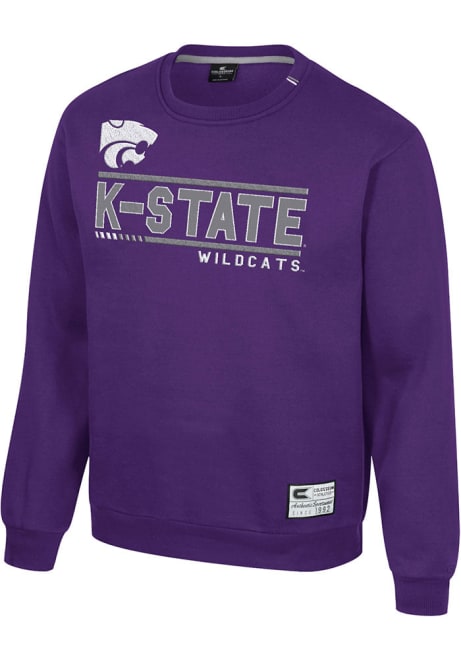 Mens K-State Wildcats Purple Colosseum Ill Be Back Crew Sweatshirt