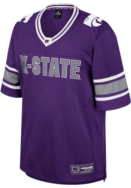 Mens K-State Wildcats Purple Colosseum No Fate Football Jersey