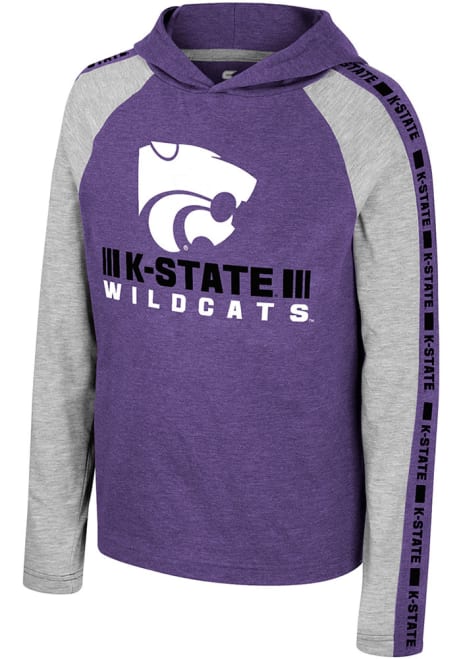 Youth K-State Wildcats Purple Colosseum Ned Long Sleeve Hooded Sweatshirt