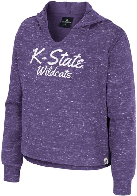 Girls K-State Wildcats Purple Colosseum Rock Long Sleeve Hooded Sweatshirt