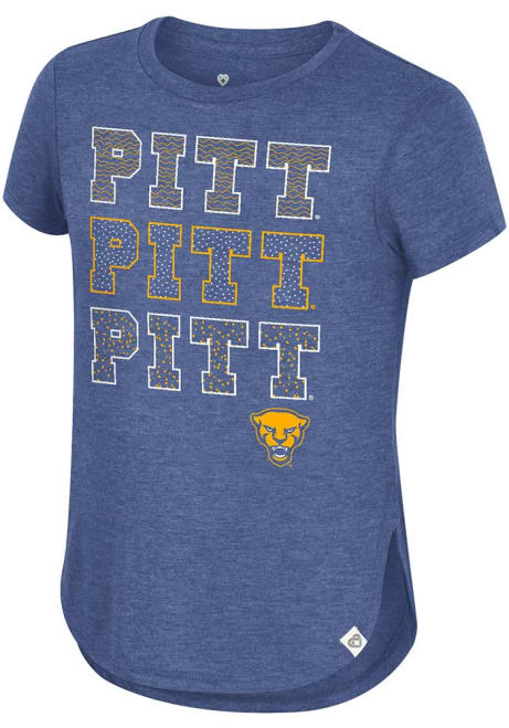 Girls Pitt Panthers Blue Colosseum Hathaway Short Sleeve Fashion T-Shirt