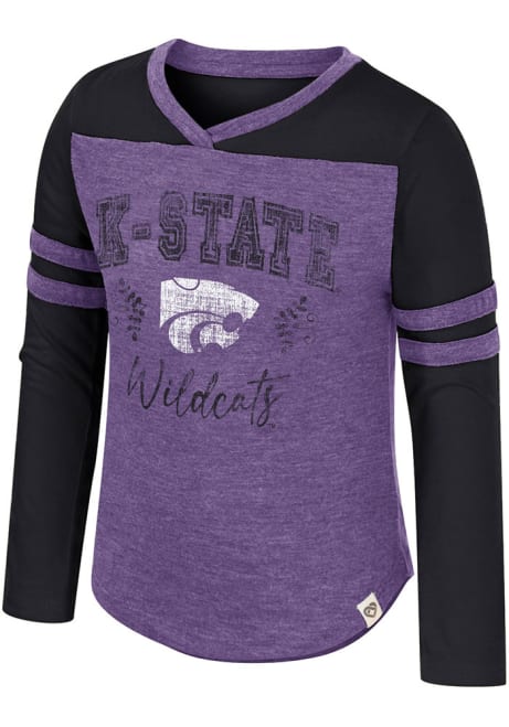 Toddler Girls K-State Wildcats Purple Colosseum Drummer Long Sleeve T Shirt