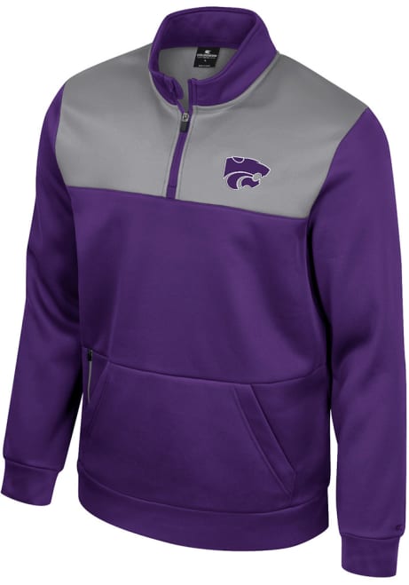 Mens K-State Wildcats Purple Colosseum Lewis 1/4 Zip Pullover