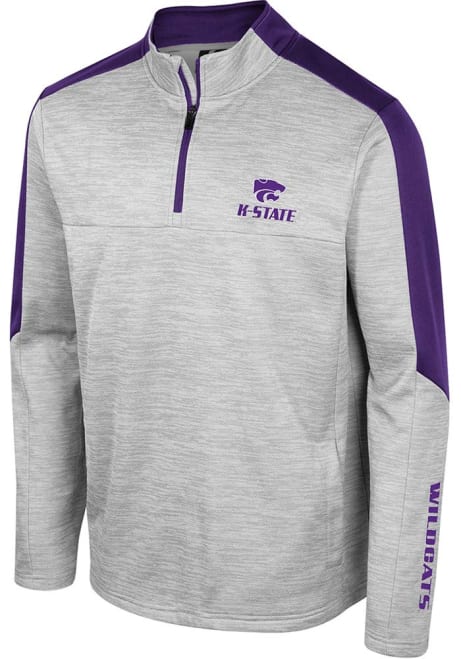 Mens K-State Wildcats Grey Colosseum Cousins 1/4 Zip Pullover