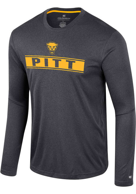 Mens Pitt Panthers Black Colosseum Gradey Long Sleeve T-Shirt