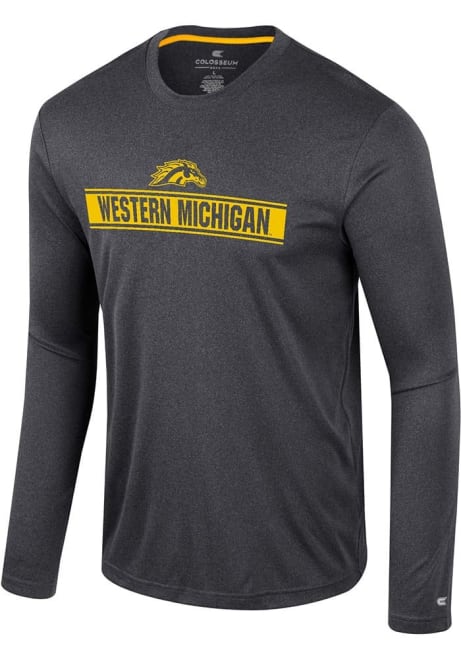 Mens Western Michigan Broncos Charcoal Colosseum Gradey Long Sleeve T-Shirt