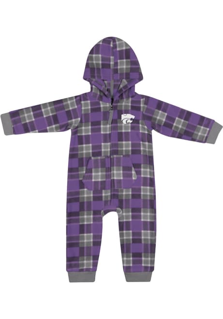 Baby K-State Wildcats Purple Colosseum Plugged In Loungewear One Piece Pajamas