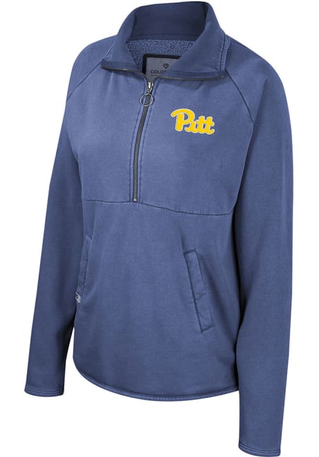 Womens Pitt Panthers Blue Colosseum Audrey Qtr Zip