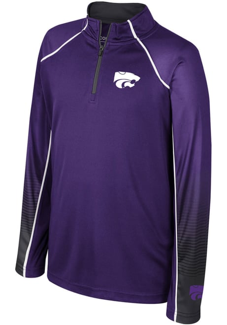 Youth K-State Wildcats Purple Colosseum Armada Long Sleeve Quarter Zip