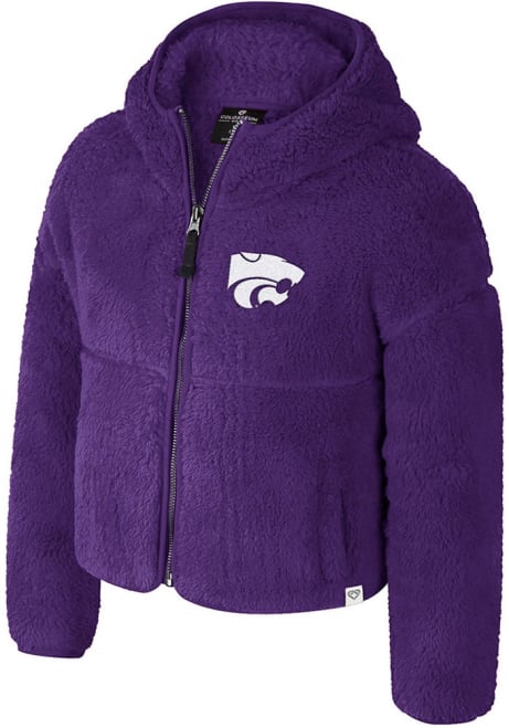 Girls K-State Wildcats Purple Colosseum Maggie Sherpa Long Sleeve Full Zip Jacket