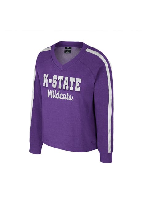 Girls K-State Wildcats Purple Colosseum Treasure Long Sleeve Crew Sweatshirt