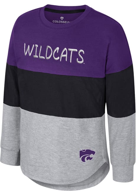 Girls K-State Wildcats Purple Colosseum Alex Long Sleeve T-shirt