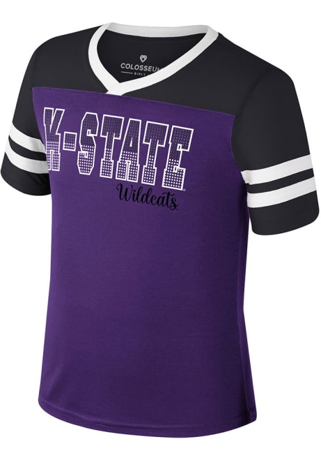 Girls K-State Wildcats Purple Colosseum Space Opera Short Sleeve Fashion T-Shirt