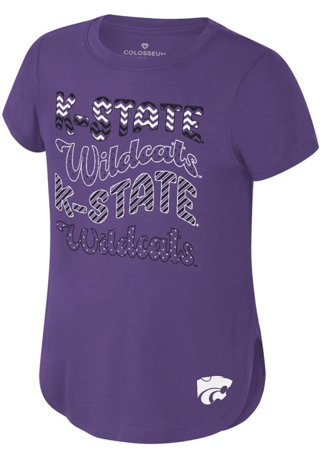 Girls K-State Wildcats Purple Colosseum Rogan Short Sleeve Fashion T-Shirt