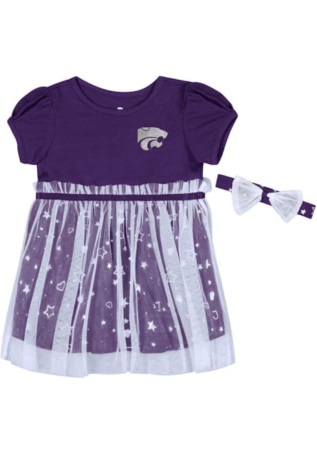 Toddler Girls K-State Wildcats Purple Colosseum Star League Short Sleeve Dresses
