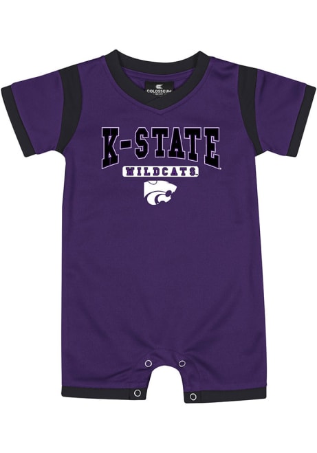 Baby K-State Wildcats Purple Colosseum Arcade Short Sleeve One Piece