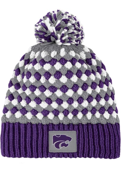K-State Wildcats Colosseum Reloaded Pom Beanie Womens Knit Hat - Purple