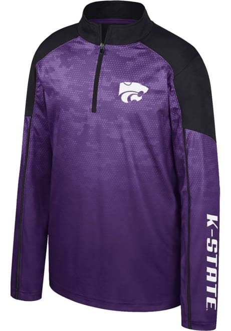 Youth K-State Wildcats Purple Colosseum High Voltage Long Sleeve Quarter Zip