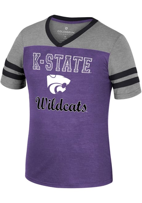 Girls K-State Wildcats Purple Colosseum Summer Short Sleeve Fashion T-Shirt