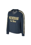 Main image for Girls Michigan Wolverines Navy Blue Colosseum Treasure Long Sleeve Crew Sweatshirt