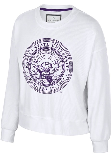 Womens K-State Wildcats White Colosseum Walk Off LS Tee