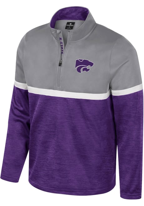 Mens K-State Wildcats Purple Colosseum Meekus Qtr Zip Pullover