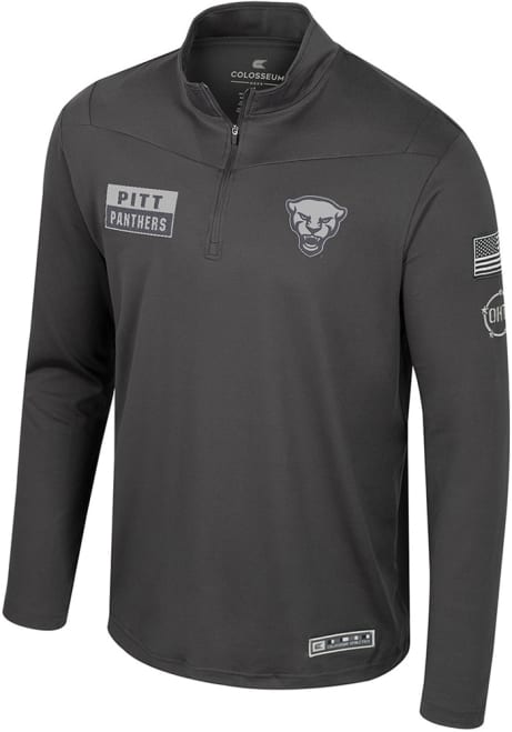 Mens Pitt Panthers Charcoal Colosseum OHT Booyah Qtr Zip Pullover