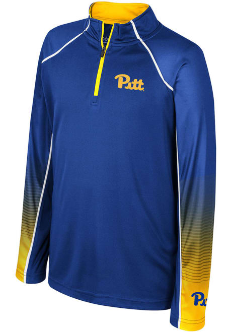 Youth Pitt Panthers Blue Colosseum Armada Long Sleeve Quarter Zip