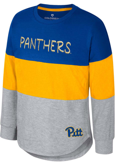 Girls Pitt Panthers Blue Colosseum Alex Long Sleeve T-shirt
