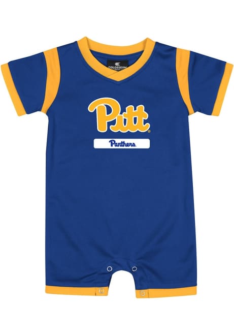 Baby Pitt Panthers Blue Colosseum Arcade Short Sleeve One Piece