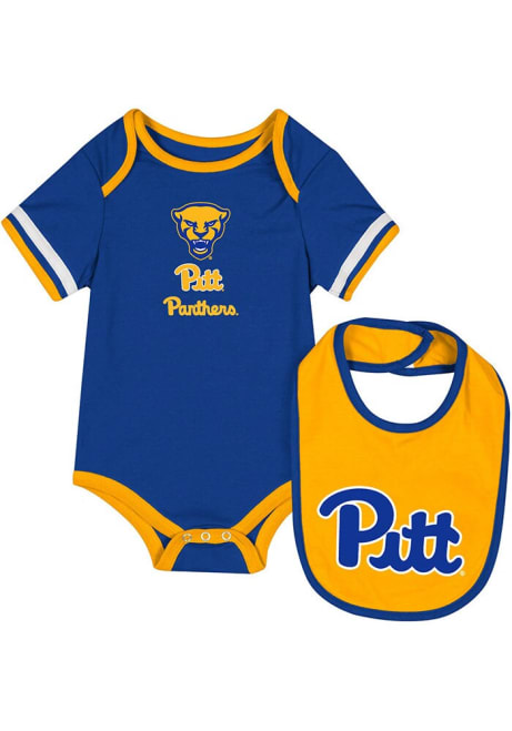 Baby Pitt Panthers Blue Colosseum The Gift One Piece with Bib Set