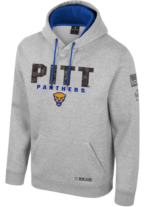 Mens Pitt Panthers Grey Colosseum OHT Oorah Hooded Sweatshirt