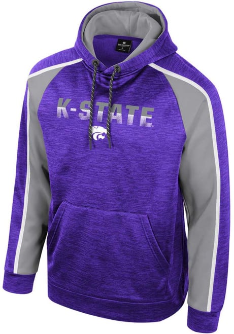 Mens K-State Wildcats Purple Colosseum Brint Long Sleeve Hoodie