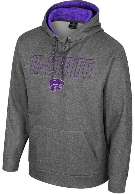 Mens K-State Wildcats Charcoal Colosseum McCarthy Long Sleeve Hoodie