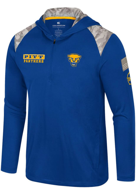 Mens Pitt Panthers Blue Colosseum OHT MOS Long Sleeve Hoodie