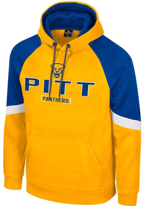 Mens Pitt Panthers Gold Colosseum Prewitt Long Sleeve Hoodie