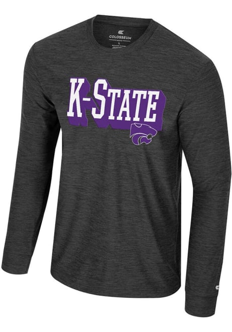 Mens K-State Wildcats Black Colosseum Edey Long Sleeve T-Shirt