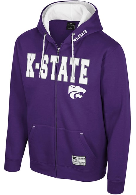 Mens K-State Wildcats Purple Colosseum Harrison Long Sleeve Full Zip Jacket