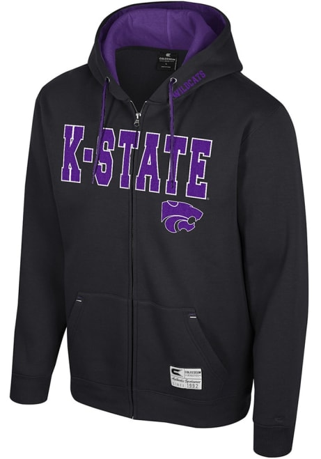 Mens K-State Wildcats Black Colosseum Harrison Long Sleeve Full Zip Jacket