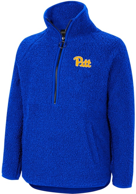 Girls Pitt Panthers Blue Colosseum Walk In The Park LS Tops Qtr Zip